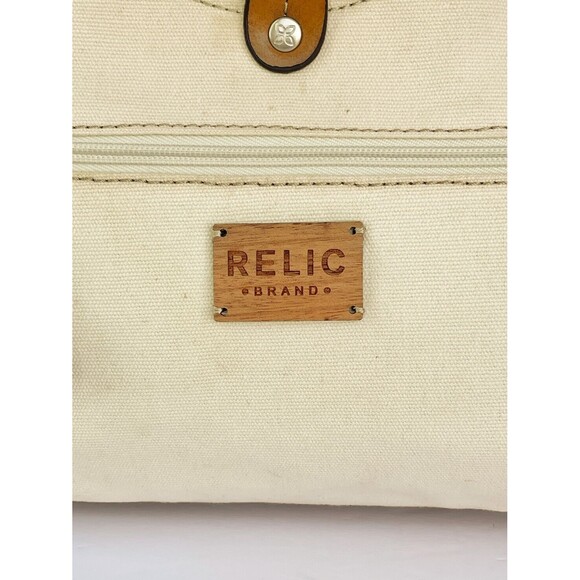 Relic Brand Convertible Shoulder Bag Wood Handles Floral Boho Patchwork Canvas - Picture 4 of 9